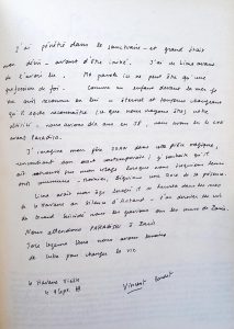 Autógrafo Vincent Bardet a Lezama Lima