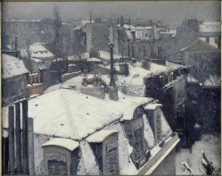 Vue de toits (Effet de neige). Techos bajo la nieve, 1878-1879. Óleo / tela, 64 x 82 cm.